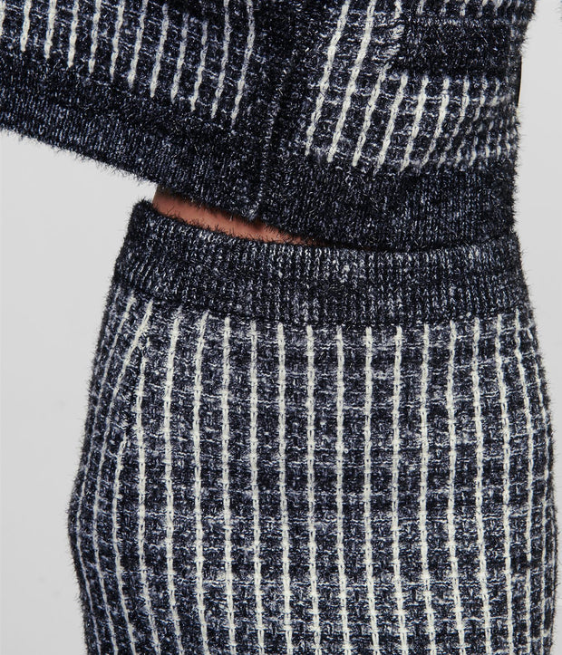 Sort/hvit Boucle Knit skirt