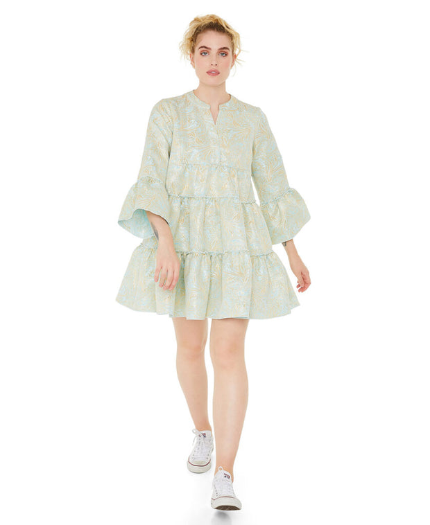 Mint Daisy Brocade Dress - Stilshoppen