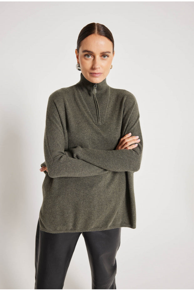Brun Poncho Col Camionneur ML - Stilshoppen