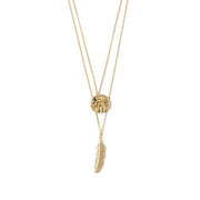 Gull Coin & Feather 2R neck smykke