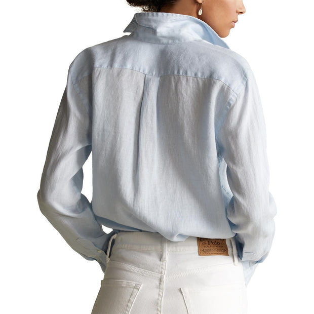 Lyseblå  Relaxed linen shirt - Stilshoppen