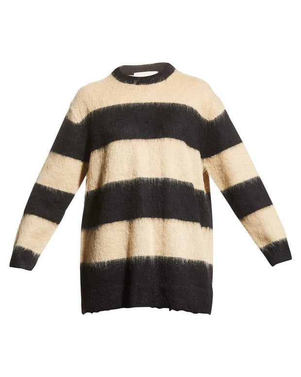 Sort/beige Brushed Bold stripe sweater - Stilshoppen