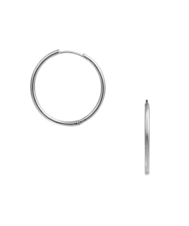 Sølv Large Micro Hoop 25mm - Stilshoppen