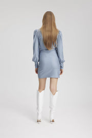 Gråblå RifaGZ v-neck short dress