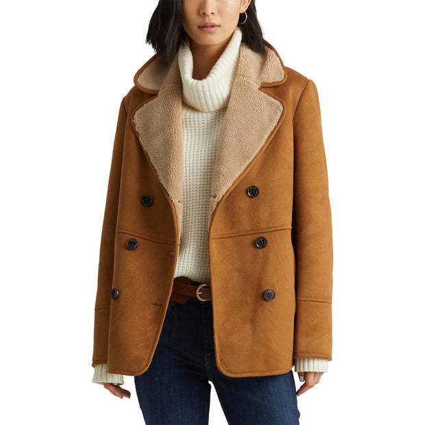 Cognac Peacoat Lined Coat - Stilshoppen