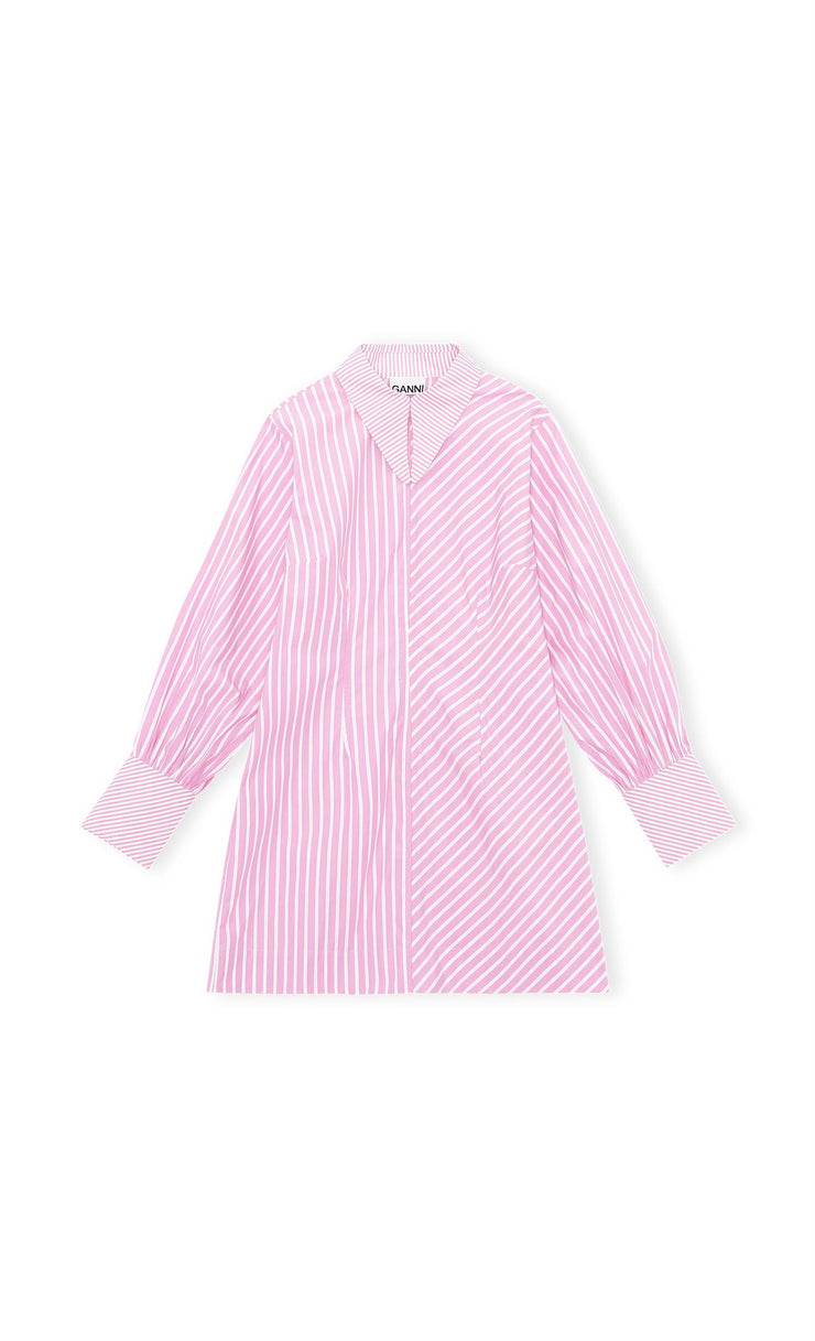 Moonlight Mauve Pink Stripe Cotton Dress