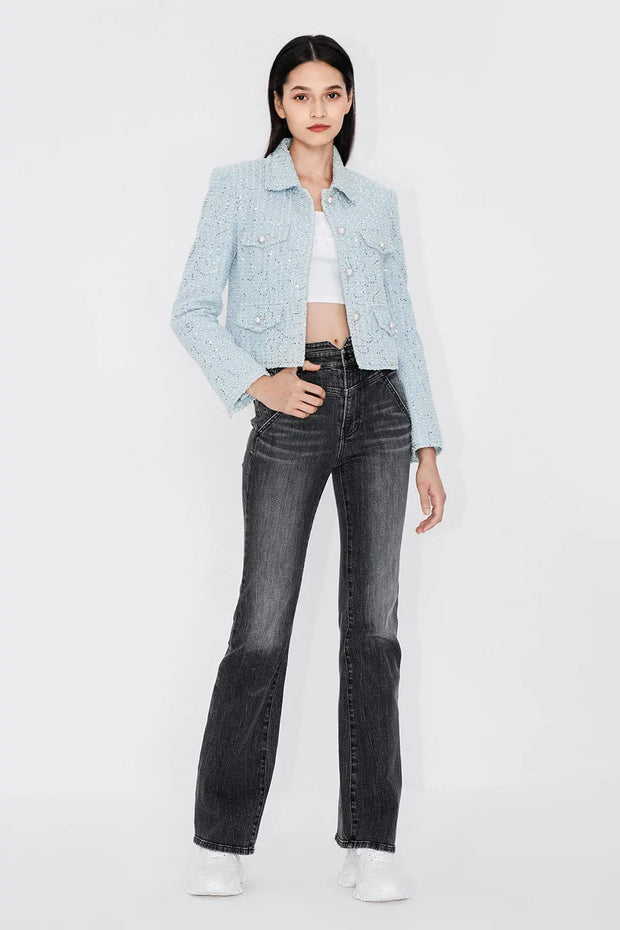 Light Blue Denim Quilted WJ4900 - Stilshoppen