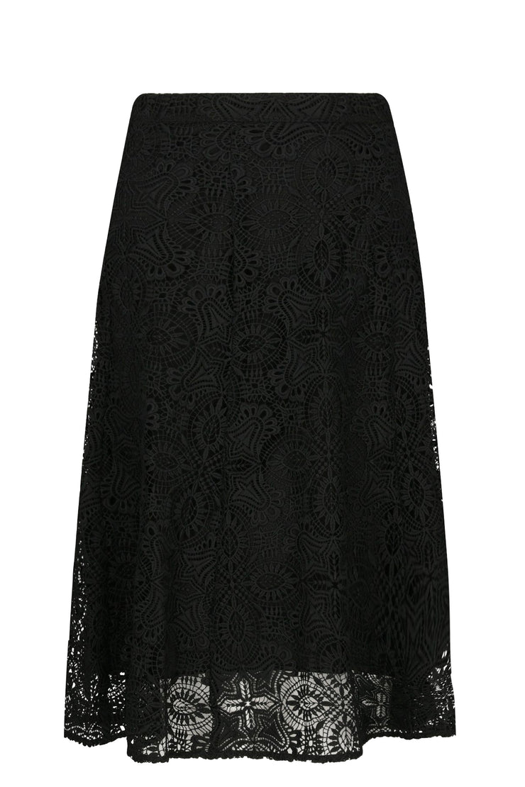 Sort Lux Medallon Lace skirt