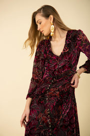 Raspberry Stella Long Dress