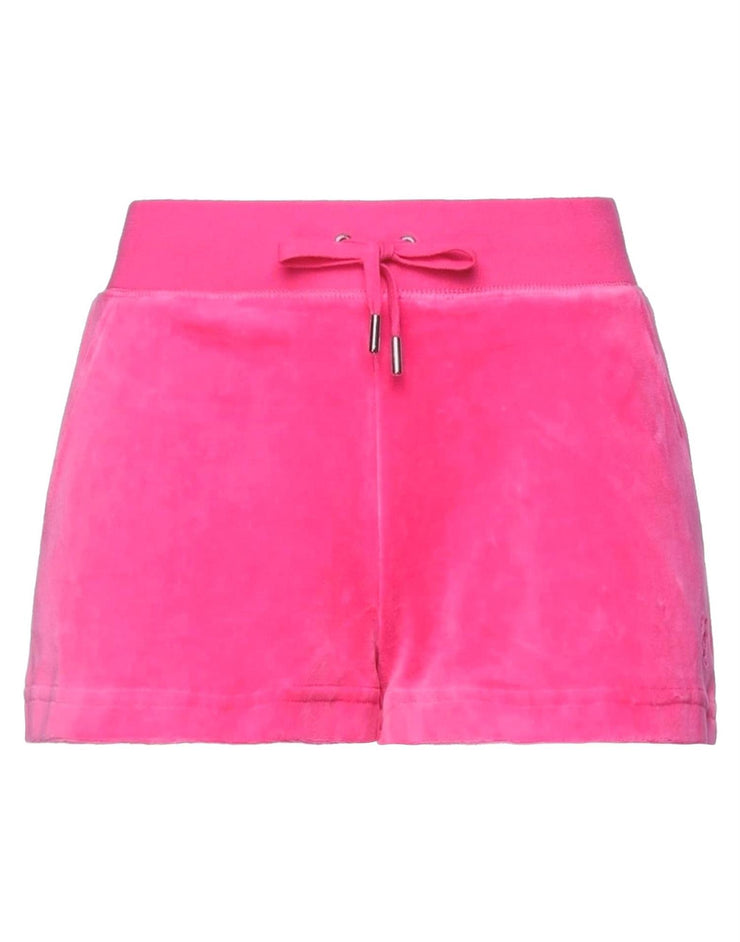 Fluor Pink Eve velour shorts