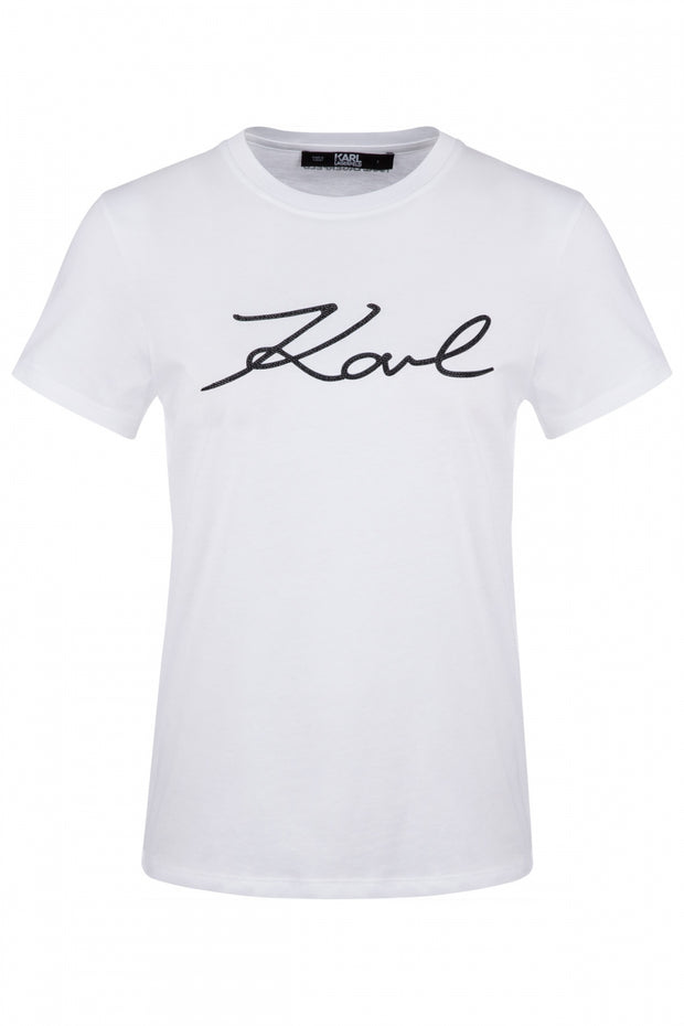 Hvit Karl Lagerfeld t-shirt - Stilshoppen