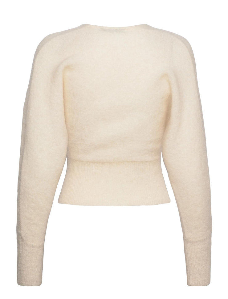Almond Milk Mohair Cross-over sweater