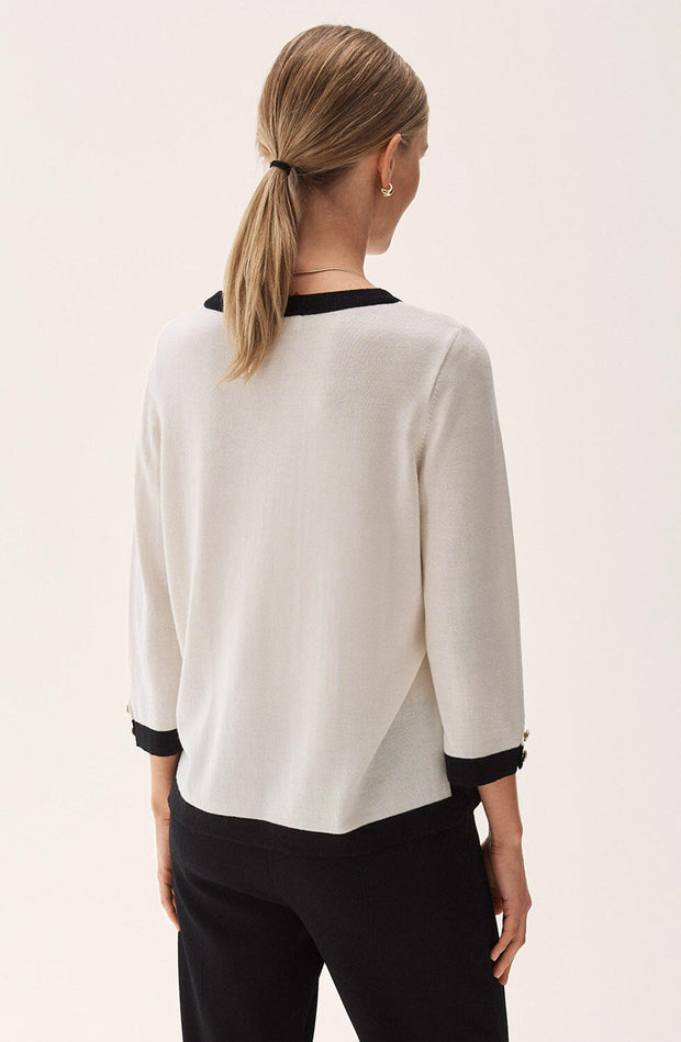 Ecru/Black Helen top