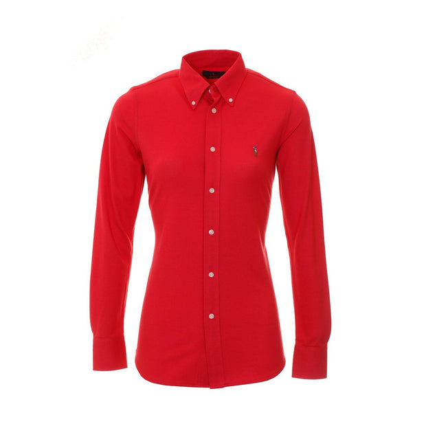 Starboard Red LS Heidi Skinny Knit Shirt - Stilshoppen