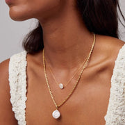 Gull/Pearl Stationed Flat Pearl necklace