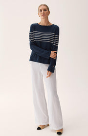 Marine/offwhite Carrie Sweater