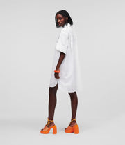 Hvit Broderie Anglaise Shirtdress