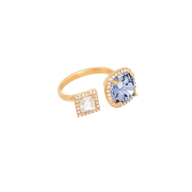 Navy/Clear Tamara Swarovski Justerbar ring - Stilshoppen