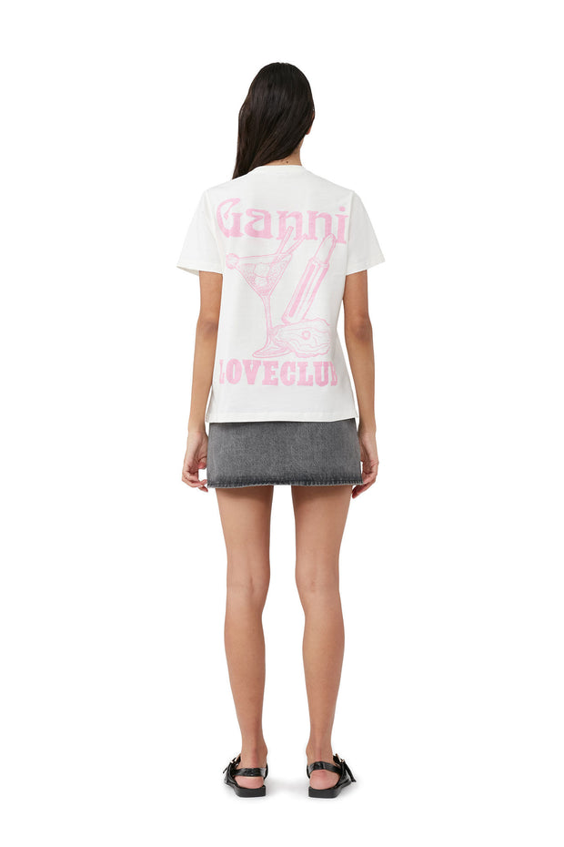 Offwhite Basic Jersey Loveclub Relaxed T-shirt - Stilshoppen