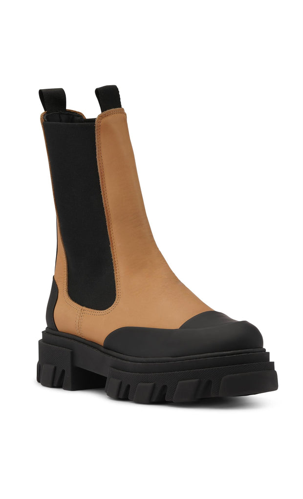 Beige Cleated Mid CHelsea Boot - Stilshoppen