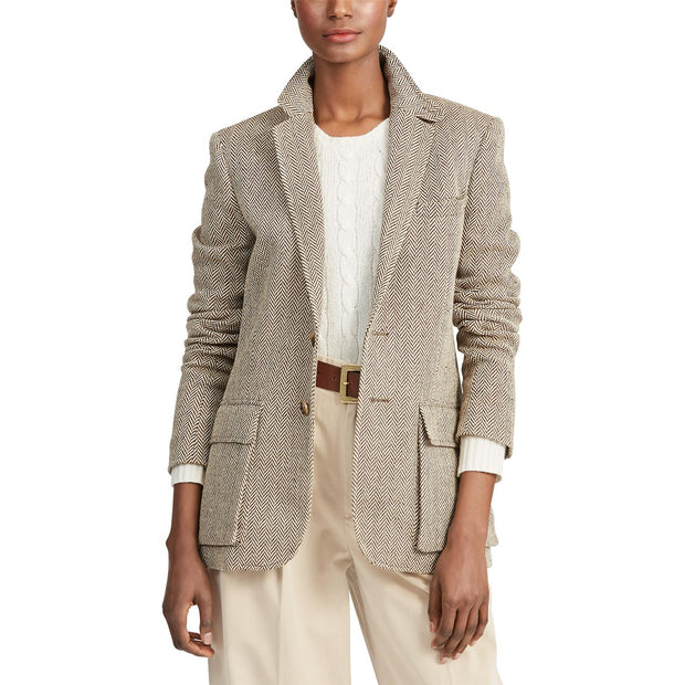 Brown/Tan Herringbone blazer - Stilshoppen