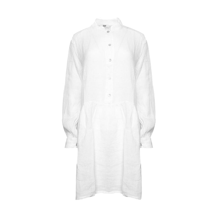 White Dress Short Linen