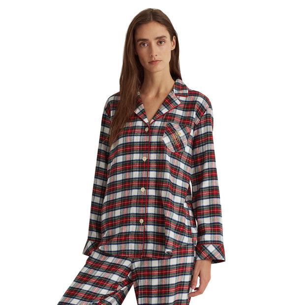 Cream Notch Collar Longpant PJ set - Stilshoppen