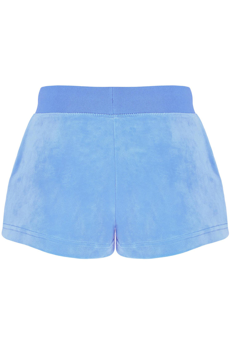 Powder Blue Eve velour shorts