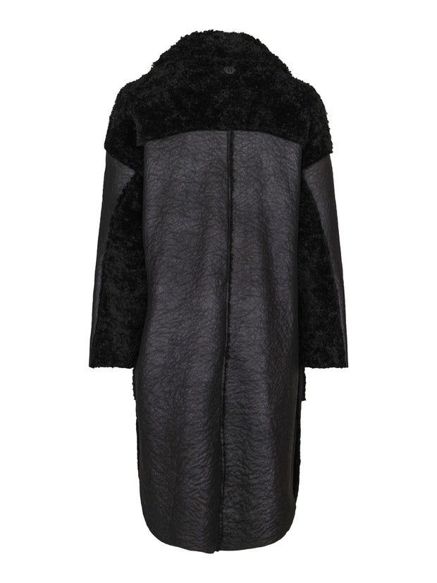 Sort Reverable fur coat - Stilshoppen
