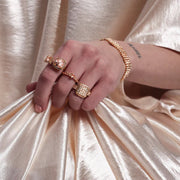 Peach Tamara Swarovski Justerbar ring - Stilshoppen
