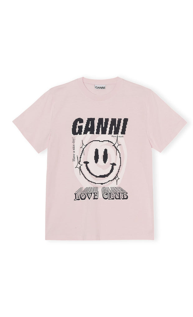 Rosa Jersey Smiley Print t-shirt - Stilshoppen