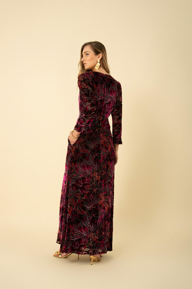 Raspberry Stella Long Dress