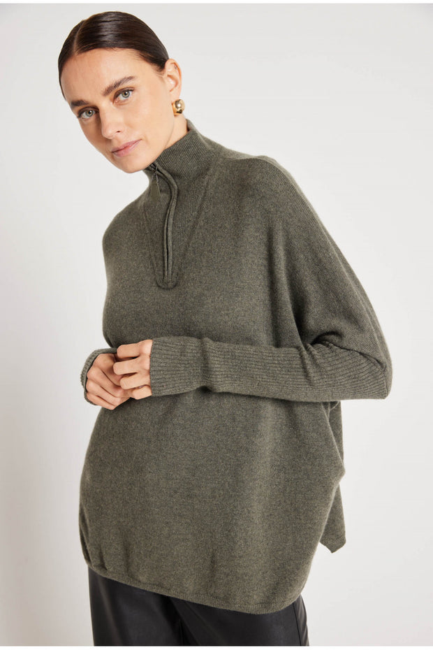 Brun Poncho Col Camionneur ML - Stilshoppen