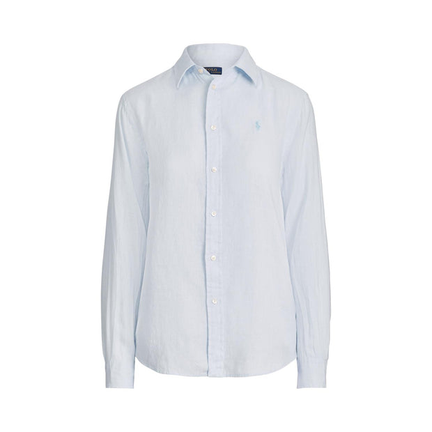 Lyseblå  Relaxed linen shirt - Stilshoppen