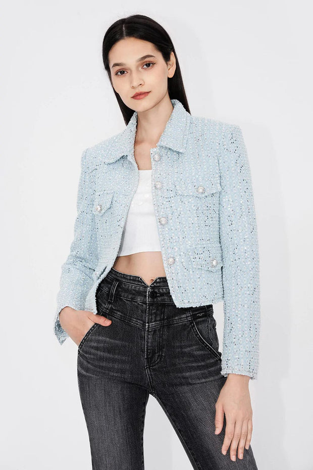 Light Blue Denim Quilted WJ4900 - Stilshoppen