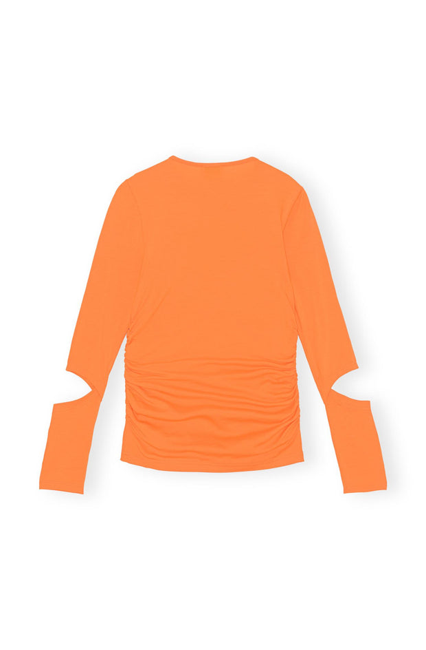 Orange Light Stretch Jersey Cutout blouse