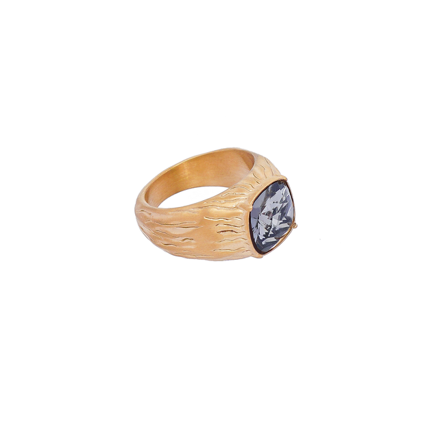 Charcoal Carla Swarovski Ring - Stilshoppen