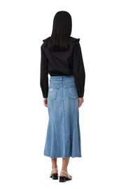 Sort Cotton Poplin Ruffle V-neck blouse