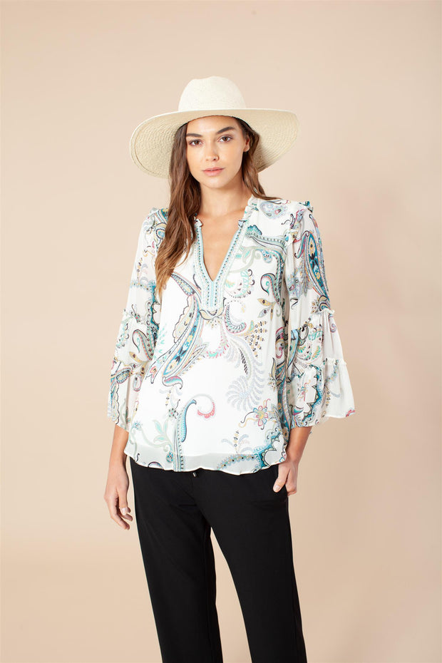 Offwhite Blouse W beading - Stilshoppen