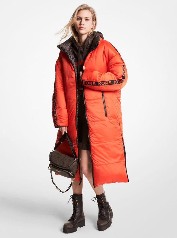 Brun Logo Cire Reversible Puffer Coat - Stilshoppen