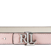 Rosa/hvitt Reversibelt belt 20