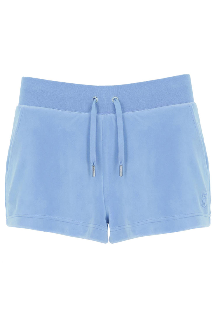 Blå Eve velour shorts