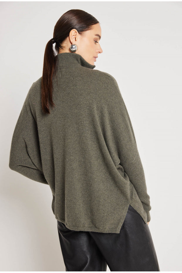 Brun Poncho Col Camionneur ML - Stilshoppen