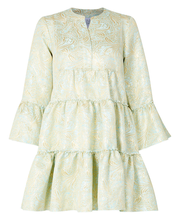 Mint Daisy Brocade Dress - Stilshoppen