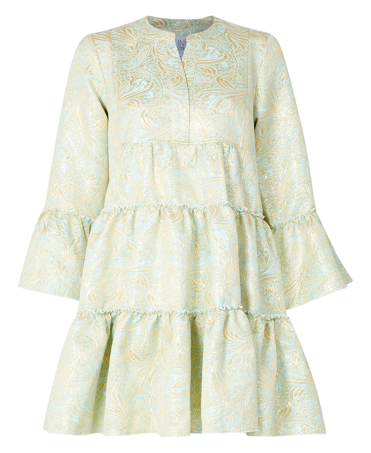 Mint Daisy Brocade Dress