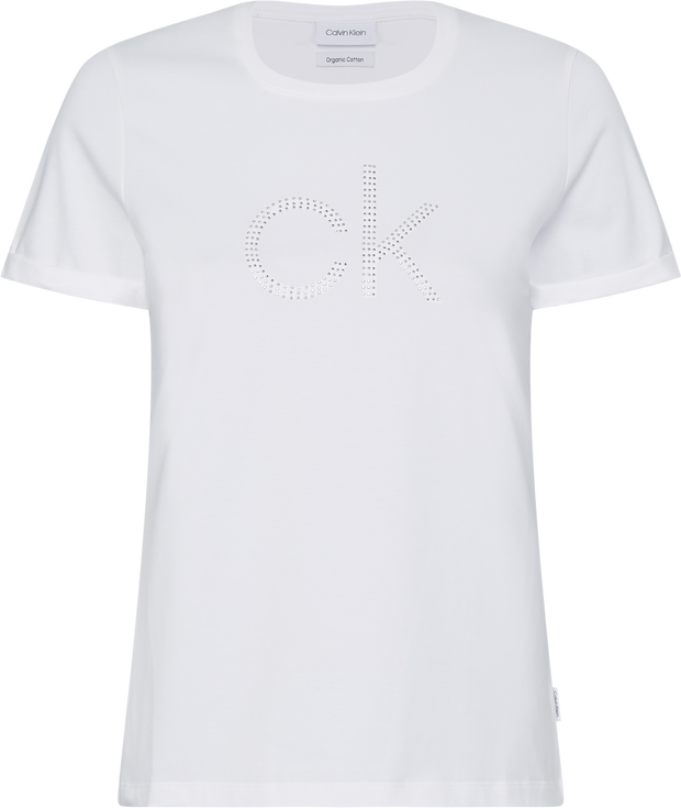 Hvit Slim Fit CK Diamante Tee - Stilshoppen