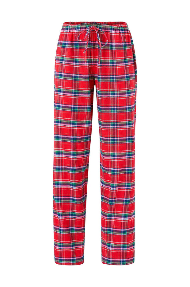 Rød Notch Collar Longpant PJ set - Stilshoppen