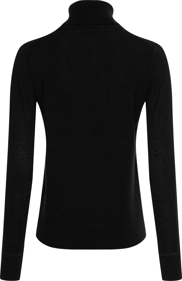 Sort Merino Roll Neck Sweater - Stilshoppen