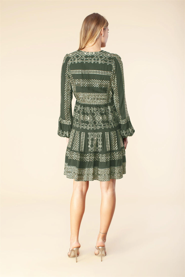 Olive Embrodery Dress