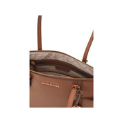 Cognac Jet Set Large Saffiano Leather Top-Zip Tote Bag